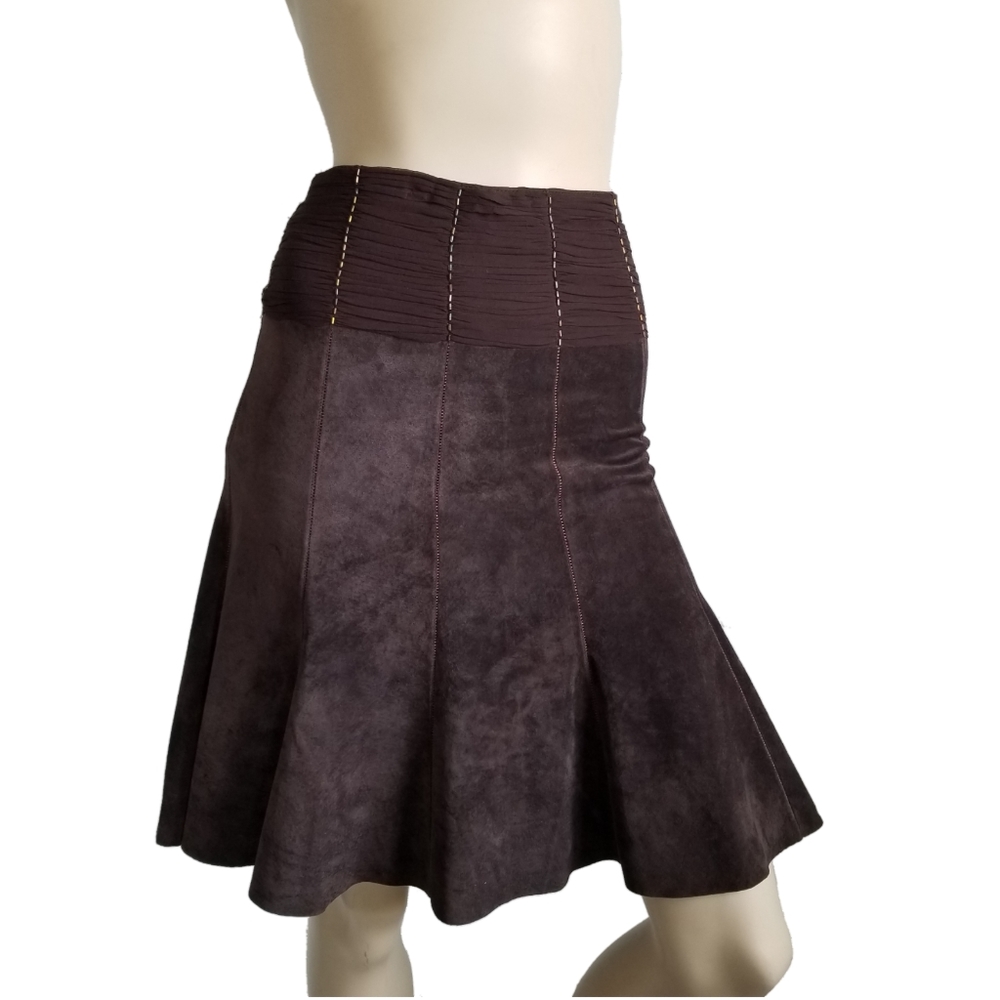 Anthropologie "June" Gore Suede skirt